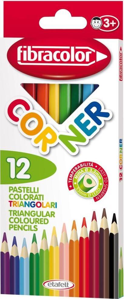 Creioane color 12 cul  Corner Fibracolor 10049MC012SE