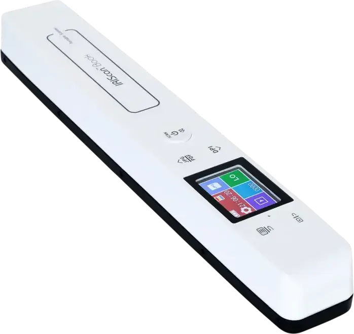 IRIScan Book 7 Dyslexic Portable Wand Scanner, A4 Color CIS, 1050 dpi, USB-C, MicroSD, Readiris OCR & Dyslexic Text-to-Speech Software, White