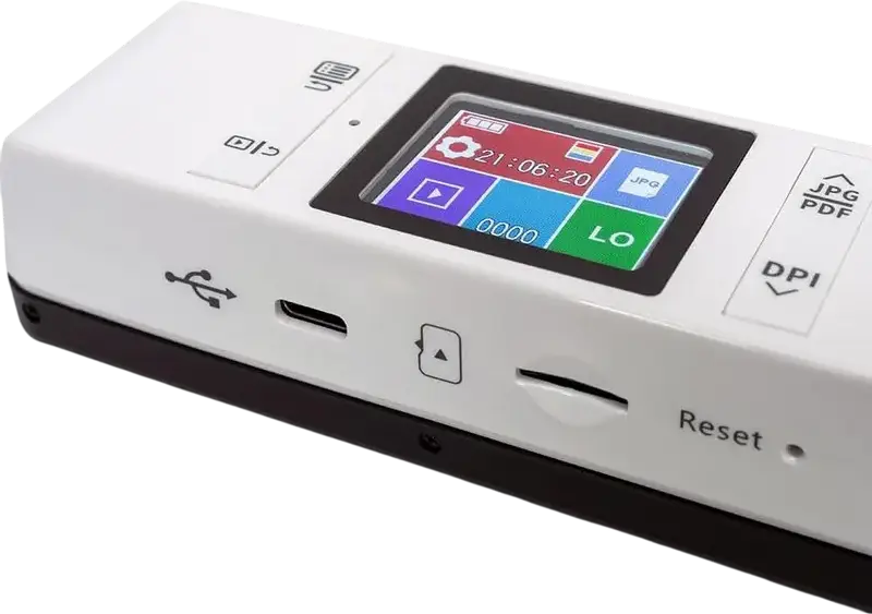 IRIScan Book 7 Dyslexic Portable Wand Scanner, A4 Color CIS, 1050 dpi, USB-C, MicroSD, Readiris OCR & Dyslexic Text-to-Speech Software, White