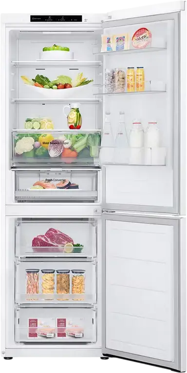 LG GBV3100ESW Freestanding Bottom Freezer Refrigerator, 344L Total Net Volume, No Frost, Smart Inverter Compressor, DoorCooling+, White, 186 cm