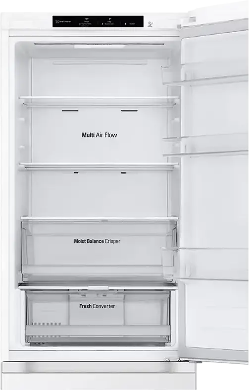 LG GBV3100ESW Freestanding Bottom Freezer Refrigerator, 344L Total Net Volume, No Frost, Smart Inverter Compressor, DoorCooling+, White, 186 cm