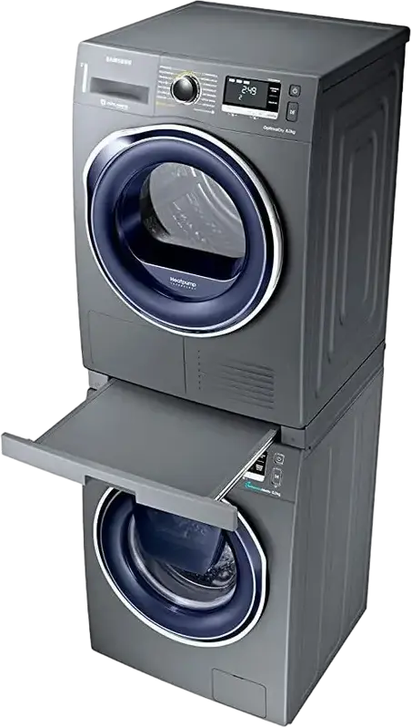 Комплект для установки в колонну Samsung SKK-UDX для стиральной и сушильной машин, серебристый, совместим с моделями 8кг 9кг 10кг, 605x75x565мм