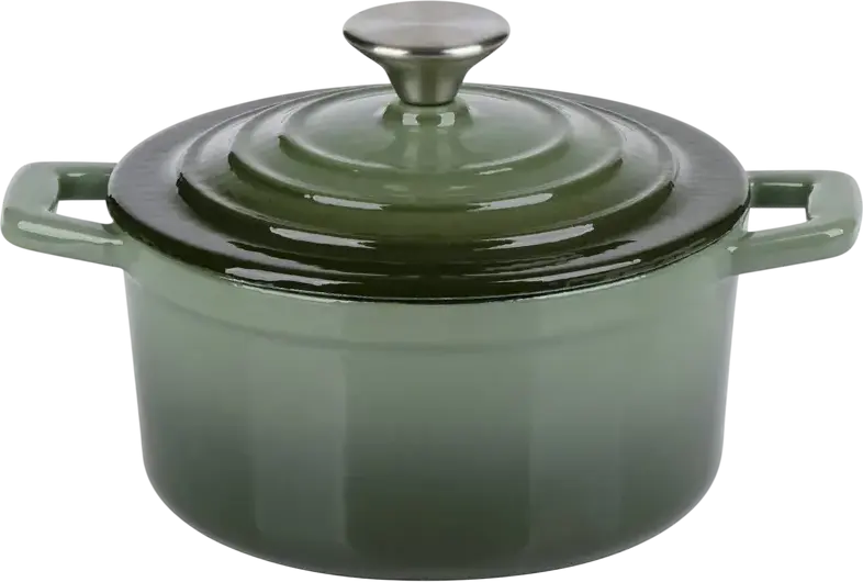 Alpina Enameled Cast Iron Casserole Pot with Lid, 0.8L Mini Stewpot, 15cm Diameter, Induction and Oven Safe Cookware for Even Heat Distribution