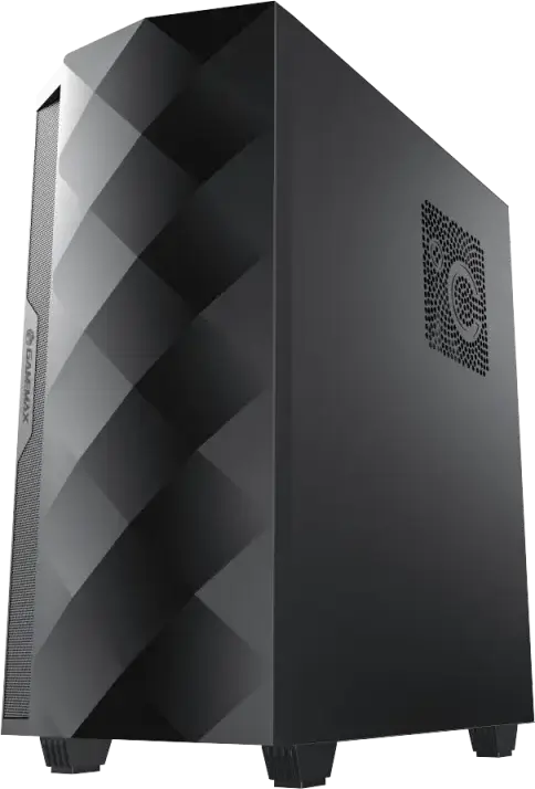 Gamemax Diamond CP WT Midi-Tower E-ATX Case, Black, Tempered Glass, ARGB Lighting, 4 Preinstalled Fans, Support GPU 340mm, CPU Cooler 170mm