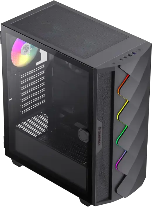 Gamemax Diamond CP WT Midi-Tower E-ATX Case, Black, Tempered Glass, ARGB Lighting, 4 Preinstalled Fans, Support GPU 340mm, CPU Cooler 170mm