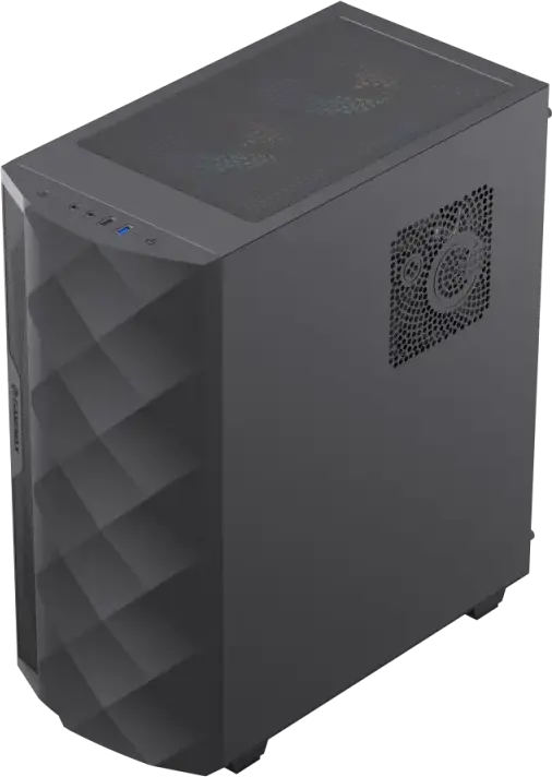 Gamemax Diamond CP WT Midi-Tower E-ATX Case, Black, Tempered Glass, ARGB Lighting, 4 Preinstalled Fans, Support GPU 340mm, CPU Cooler 170mm