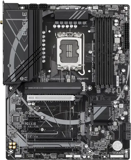 Gigabyte Z790 EAGLE AX Motherboard LGA1700 Intel Z790 ATX DDR5 7600MHz OC 256GB PCIe 5.0 Wi-Fi 6E Bluetooth 5.3 3x M.2 Gen4