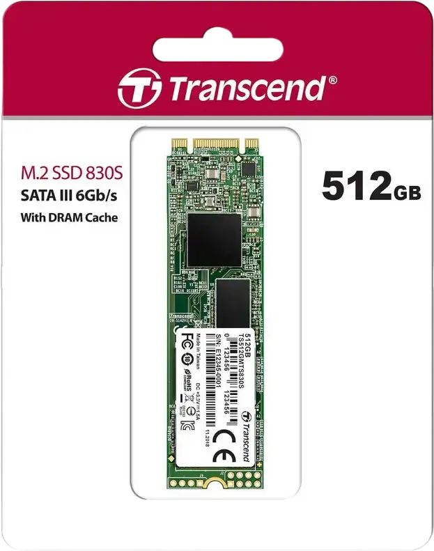 SSD Transcend 830S 512GB M.2 2280 SATA III 6Gb/s, Flash 3D NAND, Viteza Citire pana la 560MB/s, Scriere 500MB/s, Cache DDR3 DRAM, TS512GMTS830S