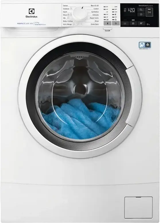 Electrolux PerfectCare 600 EW6SN427WI Slim Front-Load Washing Machine, 7 kg, 1200 rpm, Inverter Motor, Steam Cleaning, SensiCare, White, 48 cm Depth