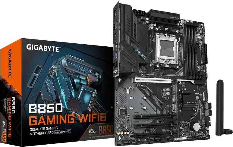 Placa de baza Gigabyte B850 GAMING WIFI6, Socket AMD AM5, Chipset B850, DDR5 8200MHz (OC), M.2 PCIe 5.0, ATX, Wi-Fi 6, Bluetooth 5.3, Ryzen 7000/8000/9000