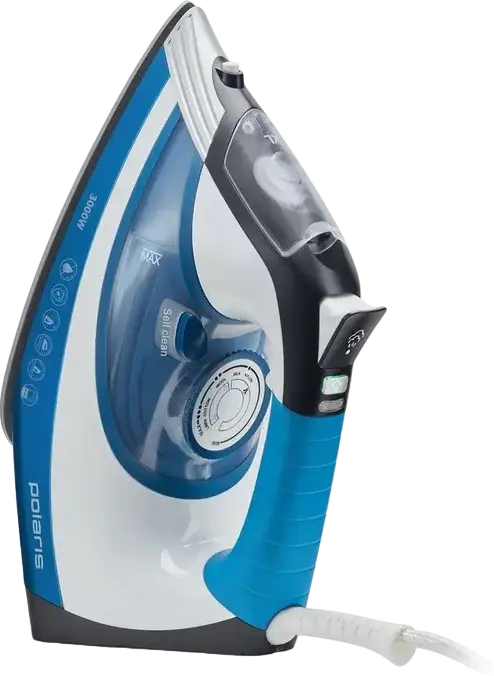 Polaris PIR3033 Steam Generator Iron, 3000W, PRO 5 Ceramic Soleplate, 450ml Tank, 260g/min Steam Boost, Anti-calc & Auto Shut-off, Blue and White