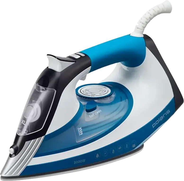 Polaris PIR3033 Steam Generator Iron, 3000W, PRO 5 Ceramic Soleplate, 450ml Tank, 260g/min Steam Boost, Anti-calc & Auto Shut-off, Blue and White