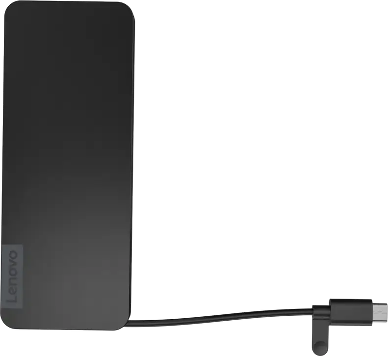 Док-станция Lenovo USB-C Slim Travel Dock, хаб 8-в-1 с HDMI 4K@60Hz, USB 3.2 Gen 2 Type-A и Type-C, слотом для SD карт, Power Delivery 65W, черный
