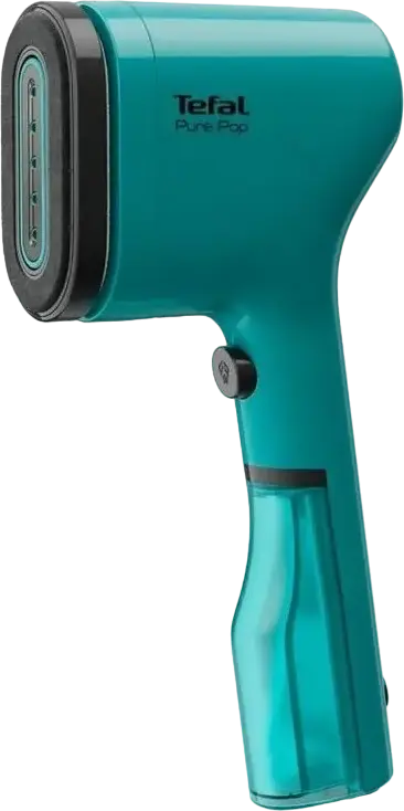 Fier de calcat cu abur vertical Tefal Pure Pop DT2024E1, Putere 1300W, Rezervor Apa 70ml, Flux Abur 20g/min, Sistem Pad Reversibil, Verde