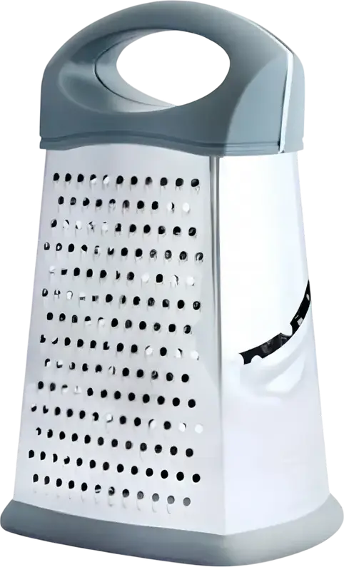 CasaMasa GRA043 Stainless Steel Multi-Sided Grater with Ergonomic Handle and Stable Base, Grey, 180g