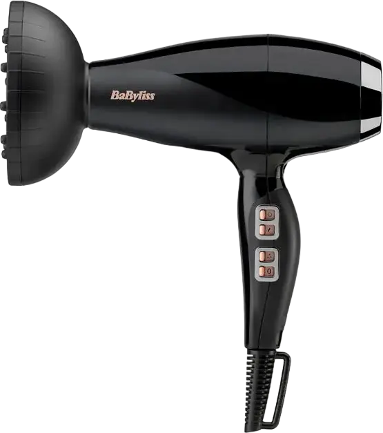 BaByliss 6716DE Air Power Pro Hair Dryer, 2300W Professional AC Motor, Ionic Ceramic Technology, AirGlide, 3 Temp 2 Speed, Diffuser & 2 Concentrators