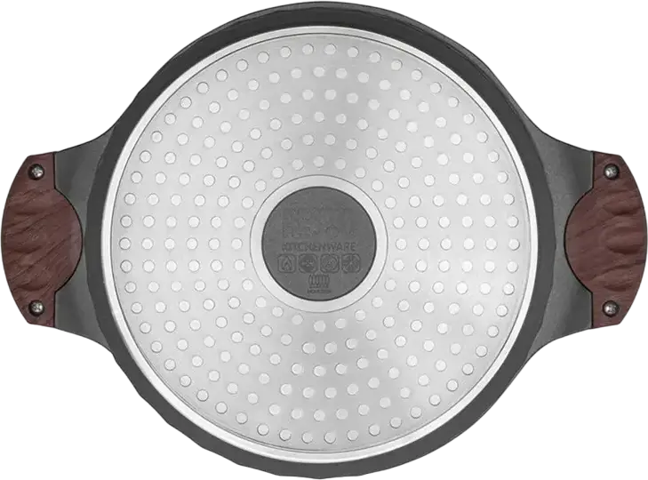 Resto Kitchenware Capella 93503 Aluminium Casserole with Glass Lid, 4.6L, 24cm, Non-stick PFOA Free Coating, Induction Compatible, Black
