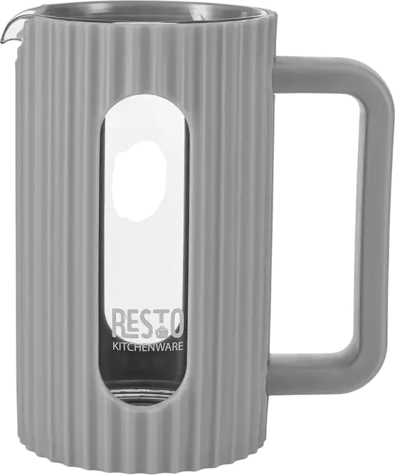 RESTO 90532 Keid French Press Coffee Maker, 0.6L, Stainless Steel, Glass and Plastic, Light Grey