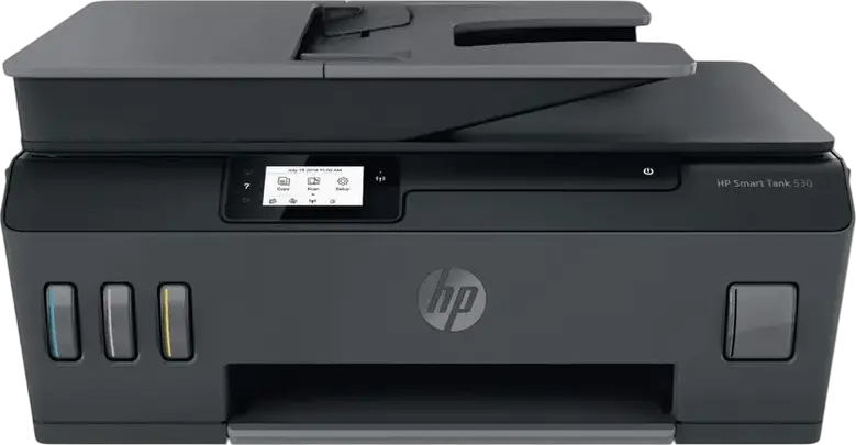 Imprimanta Multifunctionata Ink Tank HP Smart Tank 530, Printare Scanare Copiere, ADF 35 foi, Wi-Fi Dual-band, Aplicatie HP Smart, 1200x1200 dpi, Negru