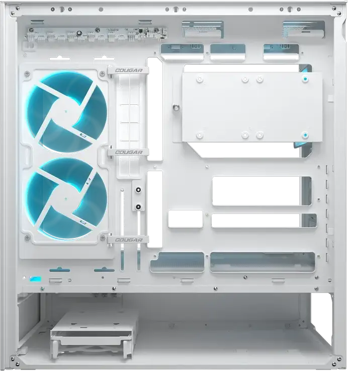 Carcasa Gaming Cougar CFV235 CGR-2DA4W Mid-Tower, Alb, Sticla Temperata Frontala si Laterala, ATX/M-ATX/ITX, GPU 430mm, Cooler CPU 175mm, Ventilatoare ARGB