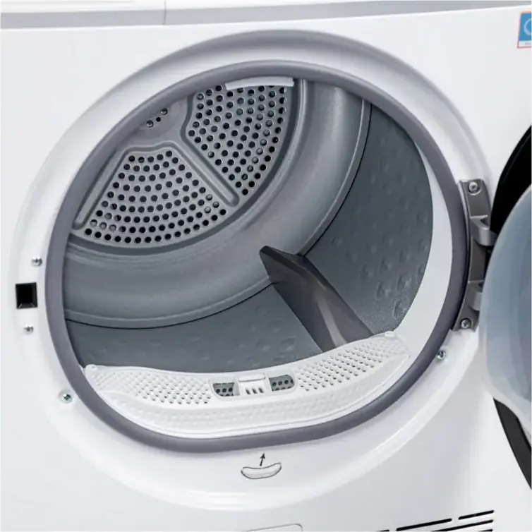 Конденсационный сушильный аппарат Heinner HHPD-M9K5IVC+++ с тепловым насосом, 9 кг, инверторный двигатель, класс C, 10 программ, LED-дисплей, белый/черный