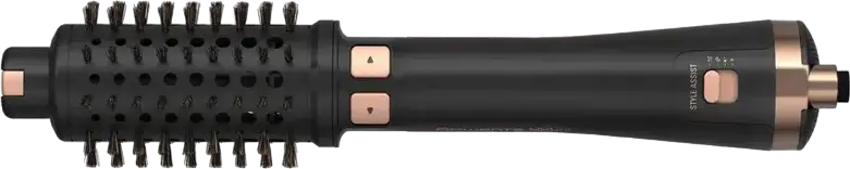 Rowenta Virtuose Ultimate Experience CF9620F0 2-in-1 Rotating Hot Air Brush Dryer and Styler, 750W, Ceramic Pro Keratin, Ionization, 3 Brushes, Black Gold