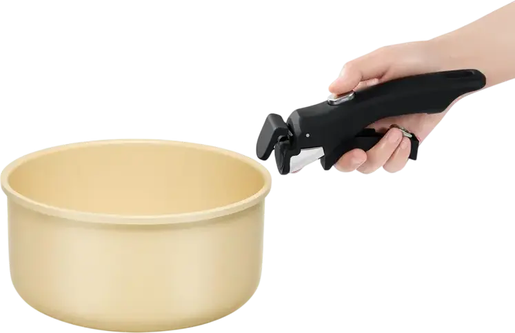 RESTO 95802 Save & Stock Cookware Set, Non-Stick Aluminium Pots and Pans with Detachable Handle, Glass Lids, Induction Compatible, PTFE/PFAS Free, Beige