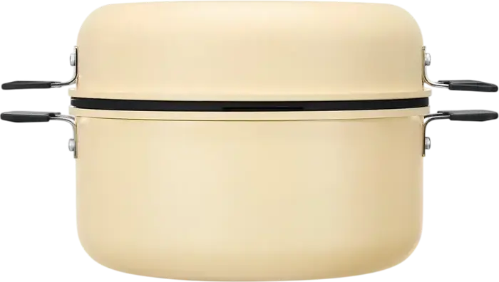 RESTO 95802 Save & Stock Cookware Set, Non-Stick Aluminium Pots and Pans with Detachable Handle, Glass Lids, Induction Compatible, PTFE/PFAS Free, Beige