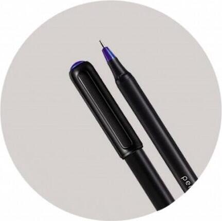 Pix cu bilă LINC Pentonic, vârf din carburură de tungsten 0.7mm, cerneală albastră waterproof cu uscare rapidă, corp ergonomic negru mat cu capac