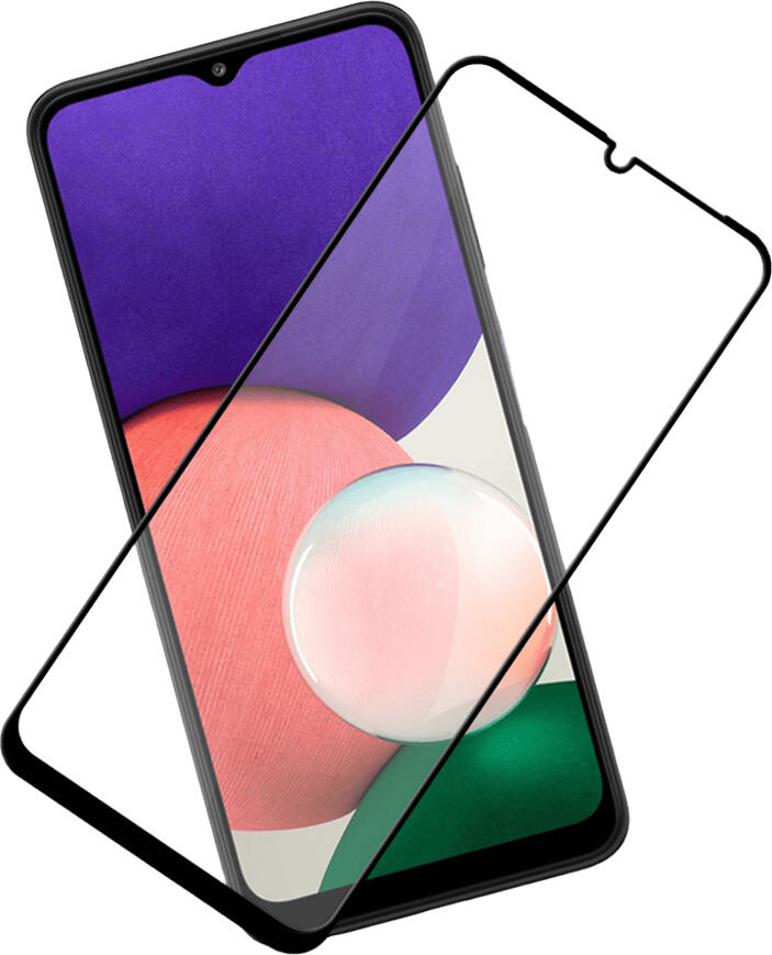 Helmet Diamond Glass 4D Tempered Glass Screen Protector for Samsung Galaxy A22, Full Coverage Shock and Scratch Resistant Protective Film