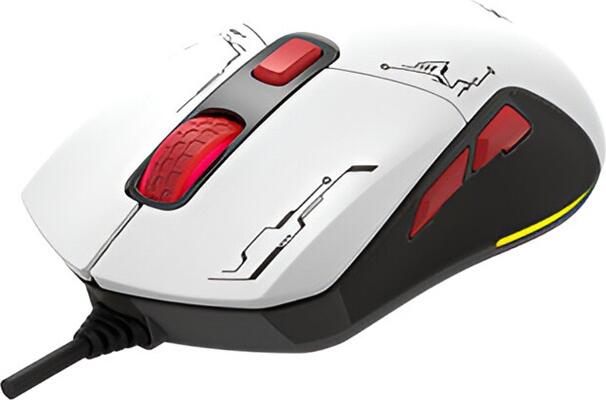 Xtrike Me GM-316 Wired Gaming Mouse, White, 7200 Adjustable DPI, 7 Programmable Buttons, RGB Lighting, Ergonomic Right-Handed, 67g, 2 Detachable Covers