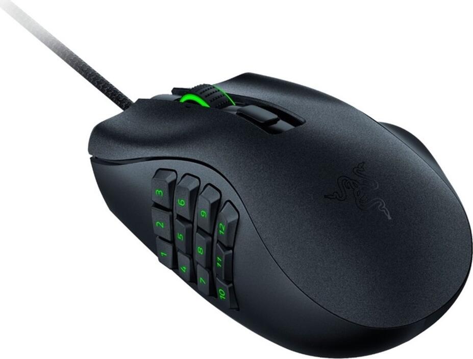 Razer Naga X Wired MMO Gaming Mouse, 18,000 DPI 5G Optical Sensor, 16 Programmable Buttons, Optical Switches, Chroma RGB, Speedflex Cable, Black