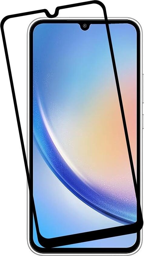 Helmet Diamond Glass 5D Tempered Glass Screen Protector for Samsung Galaxy A24, Full Coverage Curved Edges, Scratch and Shock Resistant, Black