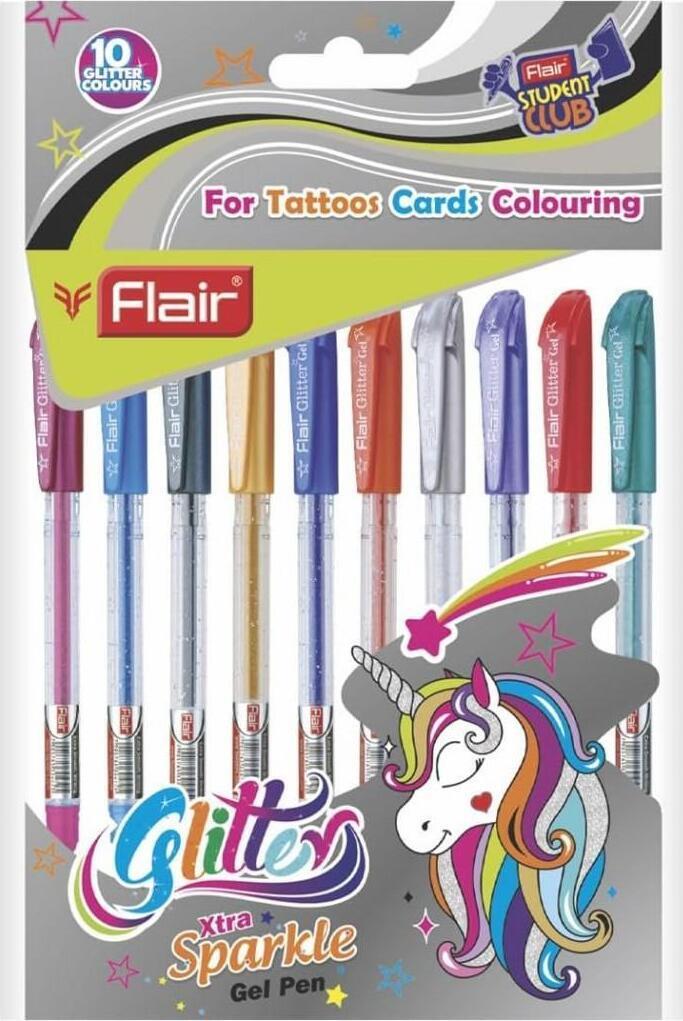 Set pix gel cu sclipici FLAIR Glitter 10cul. 962 0.5 mm 1/10/120