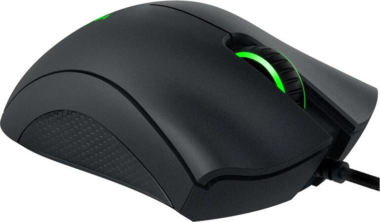 Razer DeathAdder Essential Wired Gaming Mouse, 6400 DPI Optical Sensor, 5 Programmable Buttons, Ergonomic Right-Handed Design, Green LED, Black