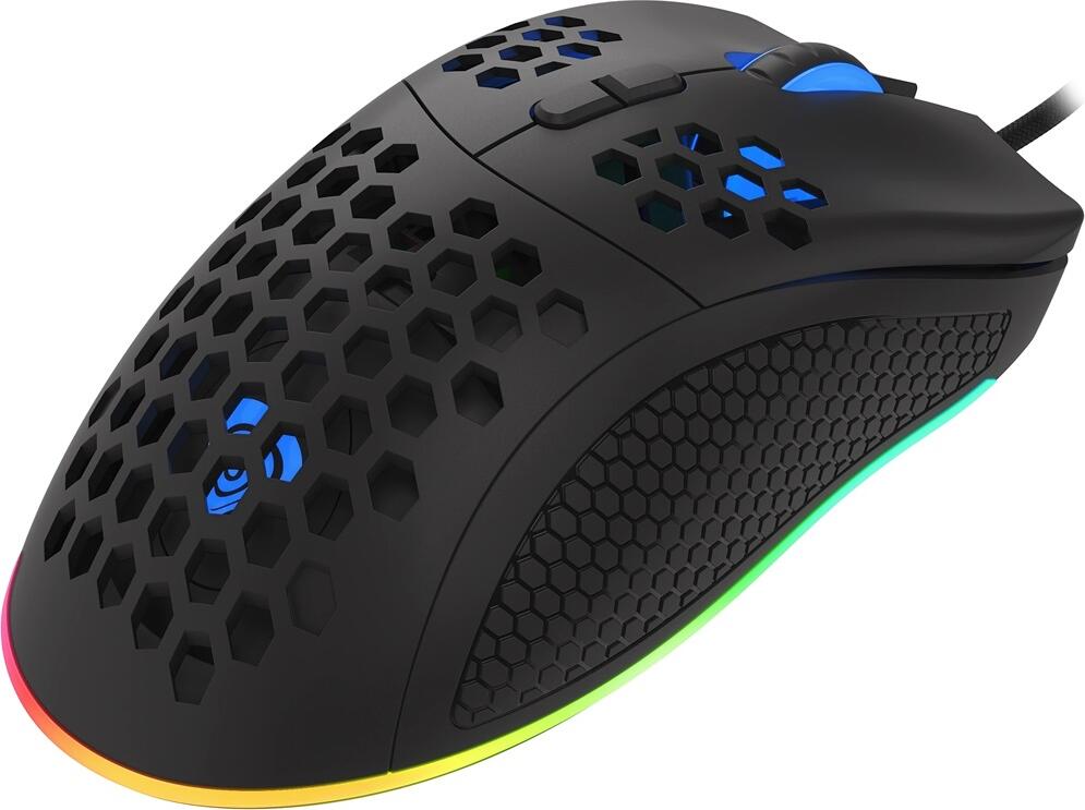 Genesis Krypton 550 Gaming Mouse, PMW3325 Optical Sensor, 8000 DPI, RGB PRISMO Lighting, Honeycomb Ergonomic Design, 7 Programmable Buttons, Black