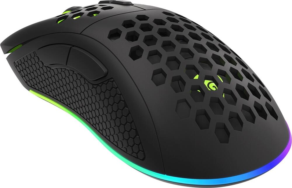 Genesis Krypton 550 Gaming Mouse, PMW3325 Optical Sensor, 8000 DPI, RGB PRISMO Lighting, Honeycomb Ergonomic Design, 7 Programmable Buttons, Black
