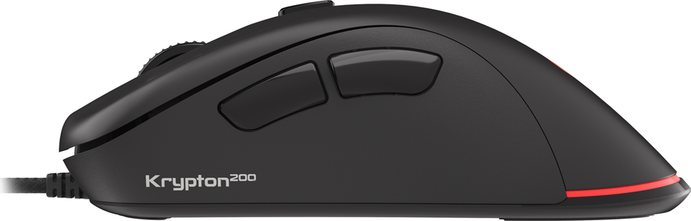 Genesis Krypton 200 NMG-1713 Wired Gaming Mouse, Optical Sensor 6400 DPI, 6 Programmable Buttons, Silent Switches, RGB PRISMO Lighting, Black