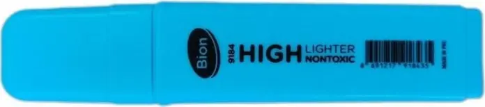 Bion 9184 Highlighter with 5.15 mm Chisel Nib, Fast-Drying Non-Smudge Ink, Ergonomic Body, Non-Toxic for School and Office