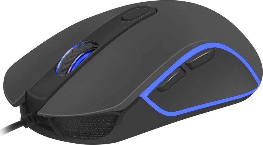 Mouse Gaming Optic cu Fir Genesis Krypton 150 NMG-1410, Rezolutie 2400 DPI, Switch-uri Huano, Iluminare LED 7 Culori, Design Ergonomic, USB, Negru