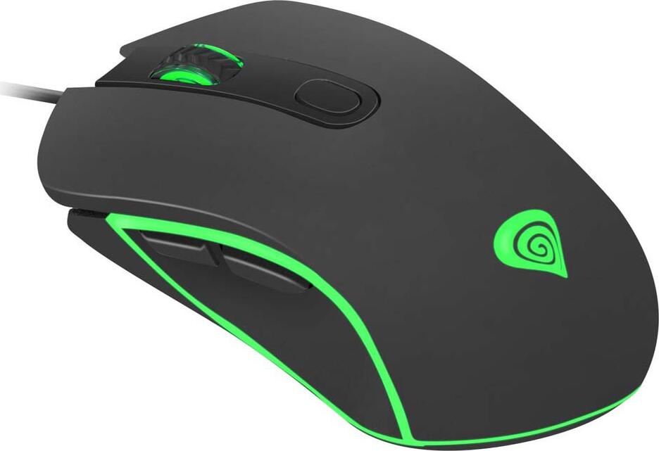 Mouse Gaming Optic cu Fir Genesis Krypton 150 NMG-1410, Rezolutie 2400 DPI, Switch-uri Huano, Iluminare LED 7 Culori, Design Ergonomic, USB, Negru