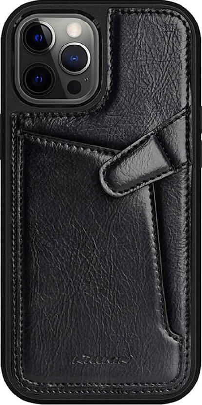 Nillkin Aoge Leather Wallet Flip Case for iPhone 12 Pro Max, Anti-Shock PC TPU Hard Shell Cover with Card Slot and Dust Protection