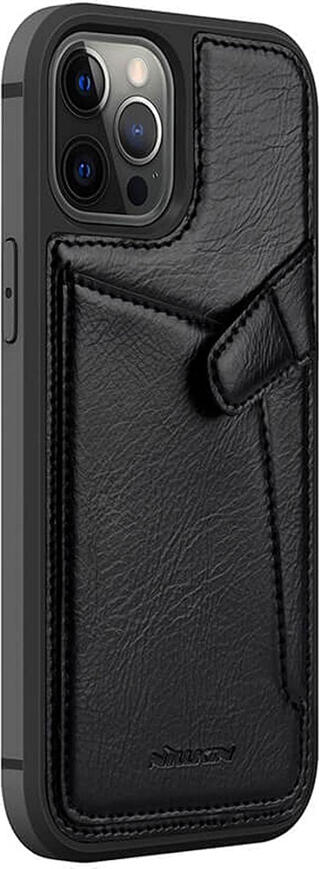 Чехол Nillkin Aoge из экокожи для iPhone 12 Pro и iPhone 12 6.1", противоударный корпус PC TPU с картхолдером, бизнес-стиль, черный