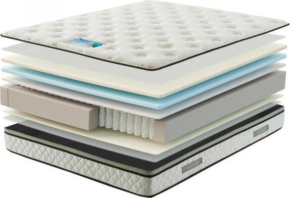 Saltea Ortopedica Majestic, 120x200 cm, Inaltime 26 cm, resorturi individuale Pocket Spring, spuma cu memorie Blue Gel, husa Tencel antibacteriala, topper inclus