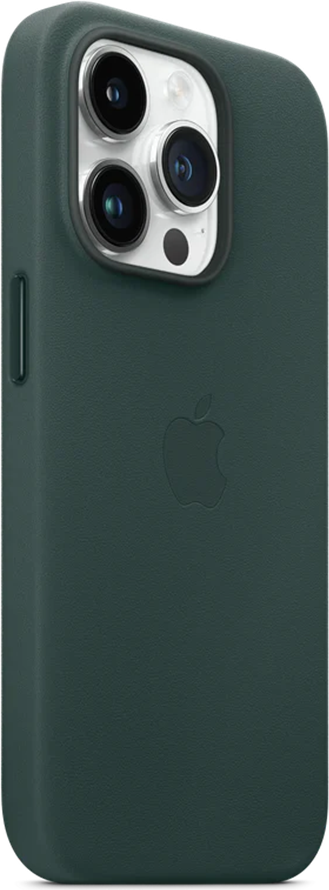 NO Brand Case Original Leather with MagSafe for iPhone 14 Pro, Forest Green