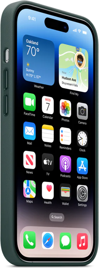 Apple iPhone 14 Pro Leather Case with MagSafe, Genuine Tanned Leather Protective Cover with Microfiber Lining and Aluminum Buttons, 6.1 inch