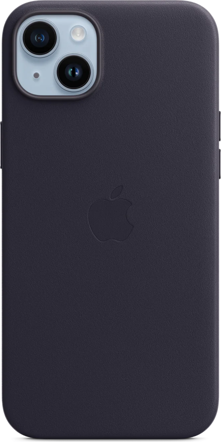 Apple Leather Case with MagSafe for iPhone 15 Plus and iPhone 14 Plus, Premium Natural Leather Protective Cover with Wireless Charging Support