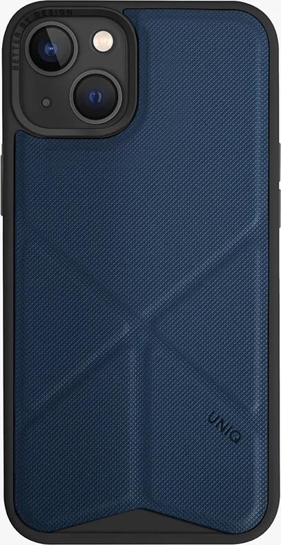 Чехол Uniq Transforma Magclick Charging Hybrid для iPhone 15 Pro Max 6.7", поддержка MagSafe, складная подставка, корпус из PC и TPU, синий
