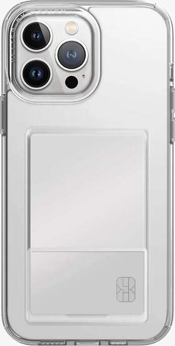 Чехол Uniq Air Fender ID для iPhone 15 Pro Max, прозрачный TPU противоударный кейс со слотом для карты, защита от падений с 2.5 м, AbsoClear