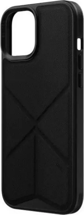 Чехол UNIQ Hybrid Magclick Charging Transforma для iPhone 15 Pro, двухслойная защита из поликарбоната и TPU, встроенная подставка, черный